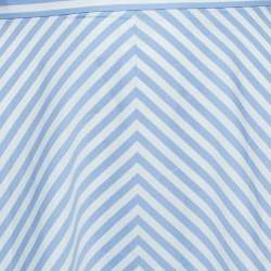 مملوكة مسبقًا Polo Ralph Lauren Blue Striped Cotton Midi Skirt M