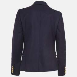 مملوكة مسبقًا Polo Ralph Lauren Navy Blue Wool Single Breasted Blazer M