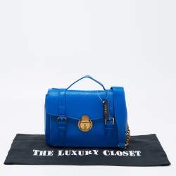Pre Owned Polo Ralph Lauren Blue Leather Ricky Crossbody Bag