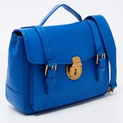 Pre Owned Polo Ralph Lauren Blue Leather Ricky Crossbody Bag