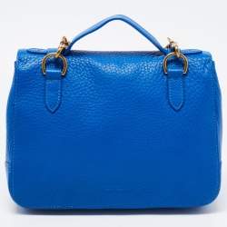 Pre Owned Polo Ralph Lauren Blue Leather Ricky Crossbody Bag