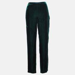 Pre Owned Polo Ralph Lauren Green Velvet Loose Pants XS