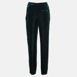 Pre Owned Polo Ralph Lauren Green Velvet Loose Pants XS