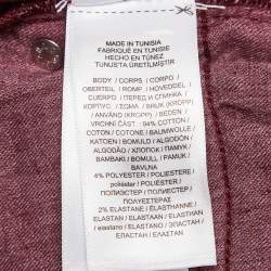 Pre Owned Polo Ralph Lauren Burgundy Denim Skinny Jeans S Waist 26"