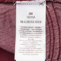 Pre Owned Polo Ralph Lauren Burgundy Denim Skinny Jeans S Waist 26"