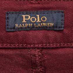 Pre Owned Polo Ralph Lauren Burgundy Denim Skinny Jeans S Waist 26"