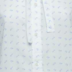 Pre Owned Polo Ralph Lauren White Floral Print Cotton Shirt M