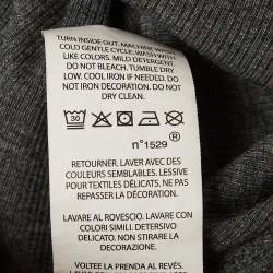 مملوكة مسبقًا Polo Ralph Lauren Grey Suede Trim Rib Knit Sweatshirt M