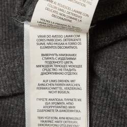 مملوكة مسبقًا Polo Ralph Lauren Grey Suede Trim Rib Knit Sweatshirt M