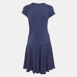 Pre Owned Polo Ralph Lauren Navy Blue Knit Mini Dress S
