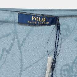 Pre Owned Polo Ralph Lauren Grey Sequin Embroidered Tulle Midi Skirt L