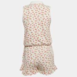 Polo Ralph Lauren White Strawberry Print Pique Cotton Playsuit XL