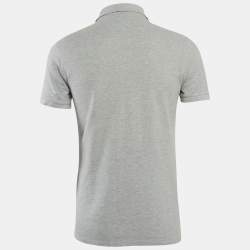 Pre Owned Polo Ralph Lauren Grey Cotton Slim Film Polo T-Shirt M