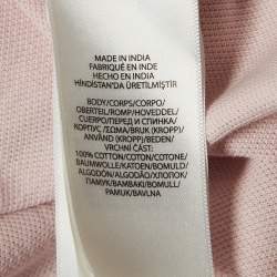 Pre Owned Polo Ralph Lauren Pink All Over Logo Cotton Pique T-Shirt Dress XL
