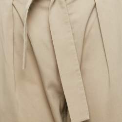 مملوكة مسبقًا Polo Ralph Lauren Khaki Beige Lyocell Belted Trousers M