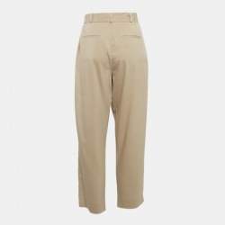 مملوكة مسبقًا Polo Ralph Lauren Khaki Beige Lyocell Belted Trousers M