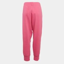 Pre Owned Polo Ralph Lauren Pink Logo Embroidered Cotton Blend Knit Trackpants XL