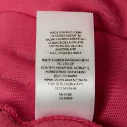 Pre Owned Polo Ralph Lauren Pink Logo Embroidered Cotton Blend Knit Trackpants XL