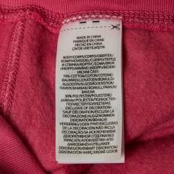 Pre Owned Polo Ralph Lauren Pink Logo Embroidered Cotton Blend Knit Trackpants XL
