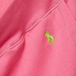 Pre Owned Polo Ralph Lauren Pink Logo Embroidered Cotton Blend Knit Trackpants XL