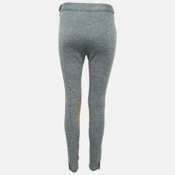 Pre Owned بنطال بولو رالف لورين صوف مزيج رمادي جيرسي سروال مقاس متوسط - ميديم