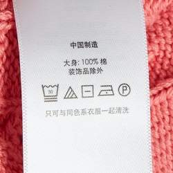 Pre Owned Polo Ralph Lauren Pink Cable Knit Polo T-Shirt XL