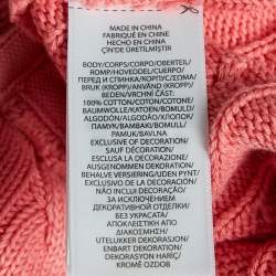 Pre Owned Polo Ralph Lauren Pink Cable Knit Polo T-Shirt XL