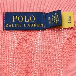 Pre Owned Polo Ralph Lauren Pink Cable Knit Polo T-Shirt XL