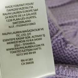 Pre Owned Polo Ralph Lauren Light Purple Cable Knit Polo T-Shirt XL