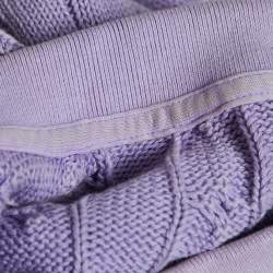 Pre Owned Polo Ralph Lauren Light Purple Cable Knit Polo T-Shirt XL