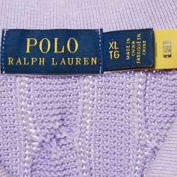 Pre Owned Polo Ralph Lauren Light Purple Cable Knit Polo T-Shirt XL