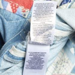 مملوكة مسبقًا Polo Ralph Lauren Blue Patchwork Denim Trucker Jacket M