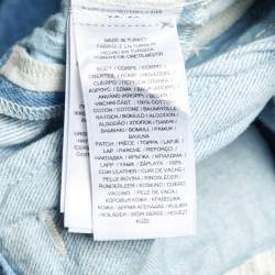 مملوكة مسبقًا Polo Ralph Lauren Blue Patchwork Denim Trucker Jacket M