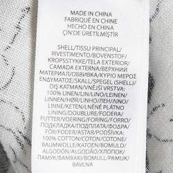 مملوكة مسبقًا Polo Ralph Lauren White Floral Print Linen Ruffled Asymmetric Skirt L