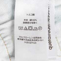 مملوكة مسبقًا Polo Ralph Lauren Blue Patchwork Denim Boyfriend Jeans L Waist 36"