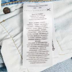 مملوكة مسبقًا Polo Ralph Lauren Blue Patchwork Denim Boyfriend Jeans L Waist 36"