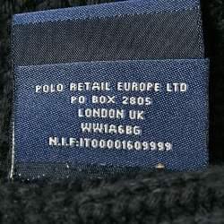 مملوكة مسبقًا Polo Ralph Lauren Black Cotton Logo Applique Zip-Up Cardigan S