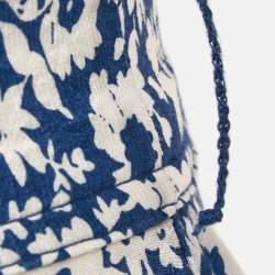 Pre Owned Polo Ralph Lauren Blue Floral Print Viscose Ruffled Midi Wrap Skirt M
