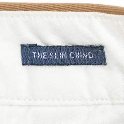 Pre Owned بنطلون بولو رالف لورين قماش مطاطي بلون كاكي طراز سليم تشينو مقاس صغير - سمول