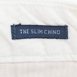 Pre Owned بنطلون بولو رالف لورين قماش مطاطي أبيض طراز سليم تشينو مقاس صغير - سمول