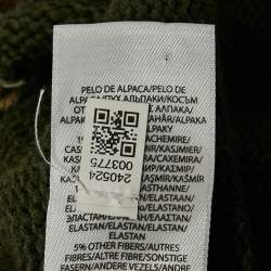 Pre Owned Polo Ralph Lauren Olive Green Bear Intarsia Knit Crew Neck Sweater M