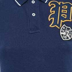 مملوكة مسبقًا Polo Ralph Lauren Navy Blue Cotton Pique Applique Detail T-Shirt Dress XS