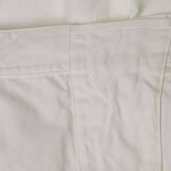 Pre Owned Polo Ralph Lauren White Cotton Lace-Up Pencil Skirt L