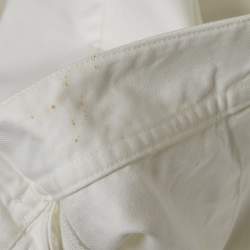 Pre Owned Polo Ralph Lauren White Cotton Lace-Up Pencil Skirt L