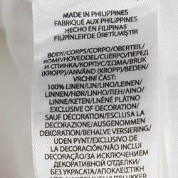 Pre Owned Polo Ralph Lauren White Linen Relaxed Fit Shirt S