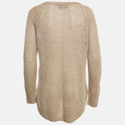 Pre Owned Polo Ralph Lauren Beige Linen Knit Sweater S