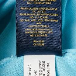 Polo Ralph Lauren Blue Logo Embroidered Cotton Polo T-Shirt XL