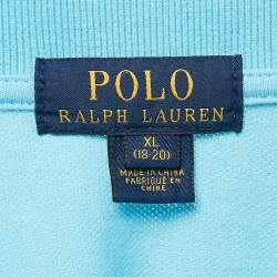 Polo Ralph Lauren Blue Logo Embroidered Cotton Polo T-Shirt XL