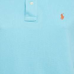 Polo Ralph Lauren Blue Logo Embroidered Cotton Polo T-Shirt XL