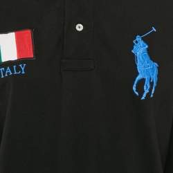 Polo Ralph Lauren Black Logo Embroidery Cotton Long Sleeve Polo T-shirt M